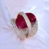 12ct Oval Cut Vivid Red Ruby Bold Cocktail Ring