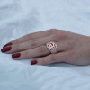 Round Cut Multicolor Sapphire Rainbow Cocktail Ring