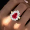 3ct Pear Cut Ruby European Shank Vintage Halo Cocktail Ring