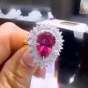 3ct Pear Cut Ruby European Shank Vintage Halo Cocktail Ring