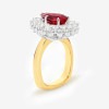 3ct Pear Cut Ruby European Shank Vintage Halo Cocktail Ring