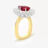 3ct Pear Cut Ruby European Shank Vintage Halo Cocktail Ring