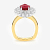 3ct Pear Cut Ruby European Shank Vintage Halo Cocktail Ring