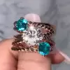 2ct Round Cut Rope Design Modern Cocktail Ring