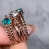 2ct Round Cut Rope Design Modern Cocktail Ring