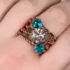 2ct Round Cut Rope Design Modern Cocktail Ring
