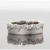 Nature-inspired Snow Cluster Sandblasted Wedding Band