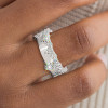 Nature-inspired Snow Cluster Polished Wedding Band