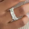 Nature-inspired Snow Cluster Polished Wedding Band