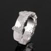 Nature-inspired Snow Cluster Polished Wedding Band
