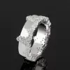 Nature-inspired Snow Cluster Polished Wedding Band