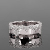 Nature-inspired Snow Cluster Polished Wedding Band