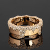 Nature-inspired Snow Cluster Polished Wedding Band
