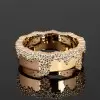 Nature-inspired Snow Cluster Polished Wedding Band