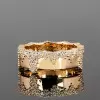 Nature-inspired Snow Cluster Polished Wedding Band