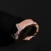 Nature-inspired Snow Cluster Polished Wedding Band