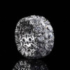 10ctw Round and Marquise Cut Three-Row Bold Wedding Band