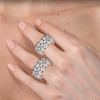 10ctw Round and Marquise Cut Three-Row Bold Wedding Band