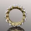 10ctw Round and Marquise Cut Three-Row Bold Wedding Band