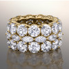 10ctw Round and Marquise Cut Three-Row Bold Wedding Band