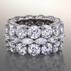 10ctw Round and Marquise Cut Three-Row Bold Wedding Band
