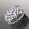 10ctw Round and Marquise Cut Three-Row Bold Wedding Band