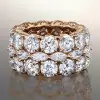 10ctw Round and Marquise Cut Three-Row Bold Wedding Band