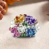 Nature-inspired Multicolor Sapphire Flower Cluster Cocktail Ring
