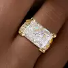 9ct Radiant Cut White Sapphire High Profile Engagement Ring