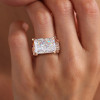 9ct Radiant Cut White Sapphire High Profile Engagement Ring