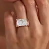 9ct Radiant Cut White Sapphire High Profile Engagement Ring