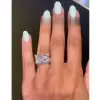9ct Radiant Cut White Sapphire High Profile Engagement Ring