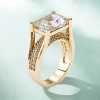 9ct Radiant Cut White Sapphire High Profile Engagement Ring