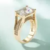 9ct Radiant Cut White Sapphire High Profile Engagement Ring
