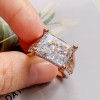 9ct Radiant Cut White Sapphire High Profile Engagement Ring