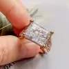 9ct Radiant Cut White Sapphire High Profile Engagement Ring