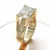 9ct Radiant Cut White Sapphire High Profile Engagement Ring