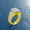 6ct Emerald Cut Two Tone Modern Engagement Ring