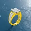 6ct Emerald Cut Two Tone Modern Engagement Ring