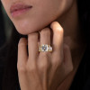 6ct Emerald Cut Two Tone Modern Engagement Ring
