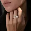6ct Emerald Cut Two Tone Modern Engagement Ring