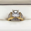 6ct Emerald Cut Two Tone Modern Engagement Ring