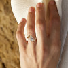 4.2ct Pear Cut Asymmetric Cloud Bypass Paved Engagement Ring