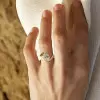 4.2ct Pear Cut Asymmetric Cloud Bypass Paved Engagement Ring