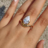 3ct Pear Cut Curved Shank Modern Simple Engagement Ring