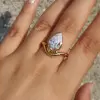 3ct Pear Cut Curved Shank Modern Simple Engagement Ring