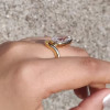 3ct Pear Cut Curved Shank Modern Simple Engagement Ring