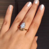 3ct Pear Cut Curved Shank Modern Simple Engagement Ring