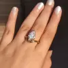 3ct Pear Cut Curved Shank Modern Simple Engagement Ring