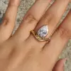 3ct Pear Cut Curved Shank Modern Simple Engagement Ring